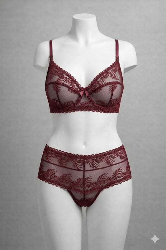Floral Lace Bra & Panty Set