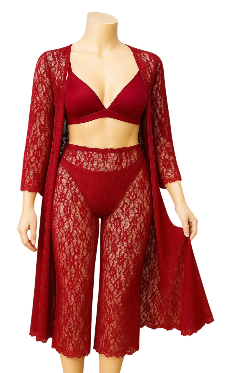Sheer Lace 4-Piece Set