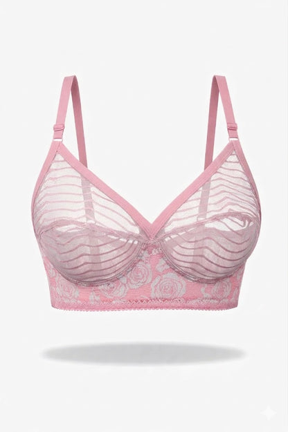 Pink Lace see through Bra – Soft Pink