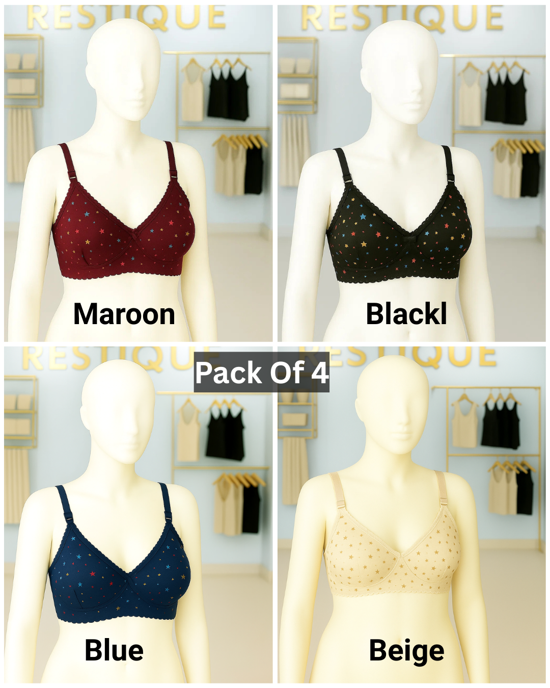 Classic Soft Jersey Bra Printed