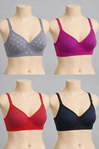 Casual Daily Wear Cotton Bra (Pack of 4)