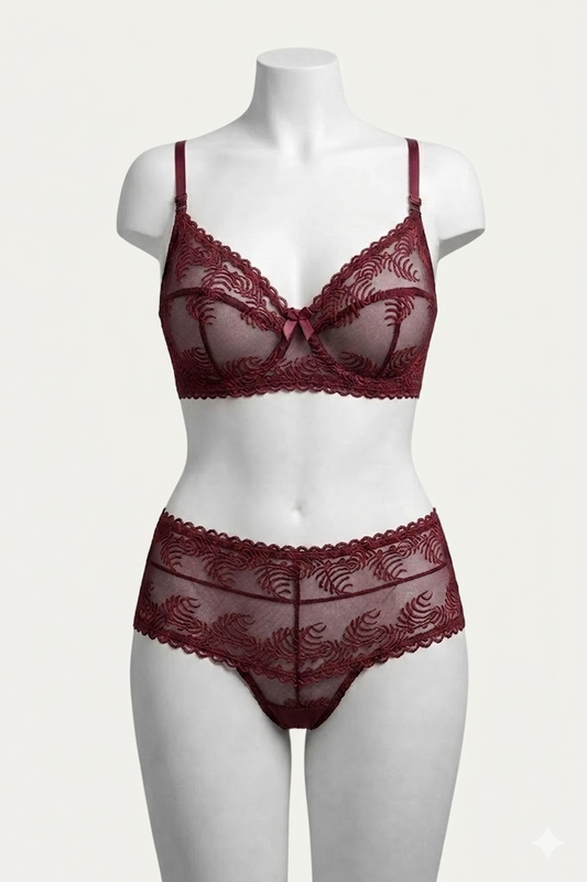 Floral Lace Bra & Panty Set