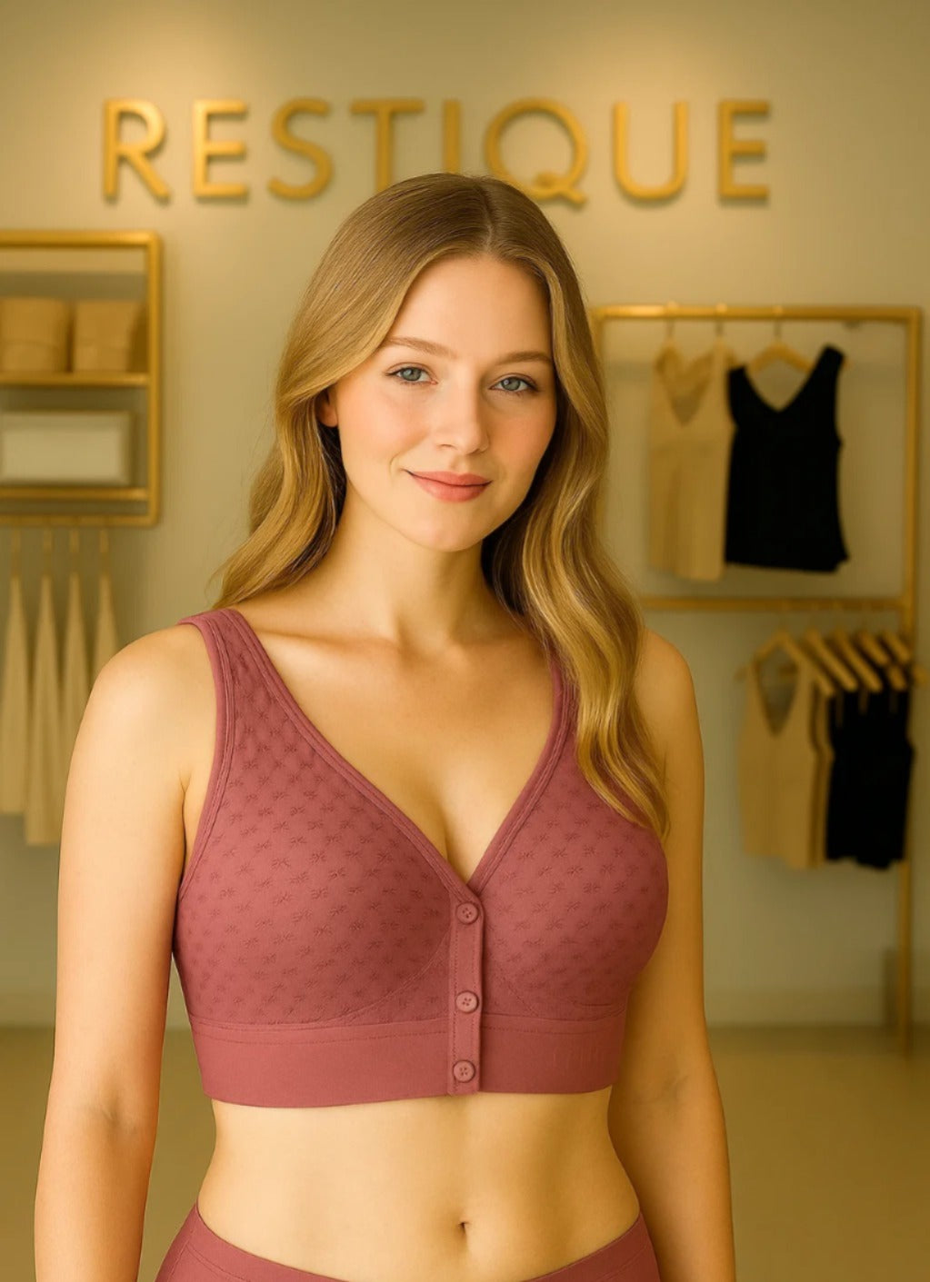 Front open button Bra