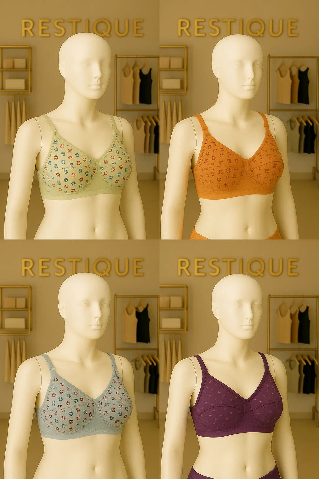printed jersey bra
