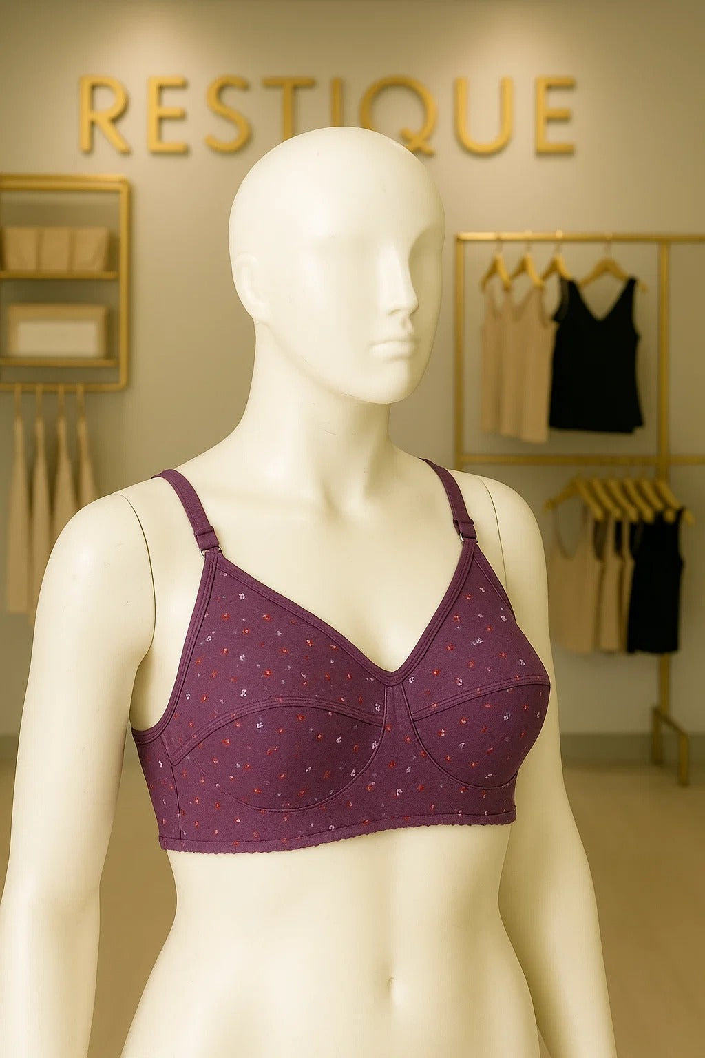 printed jersey bra