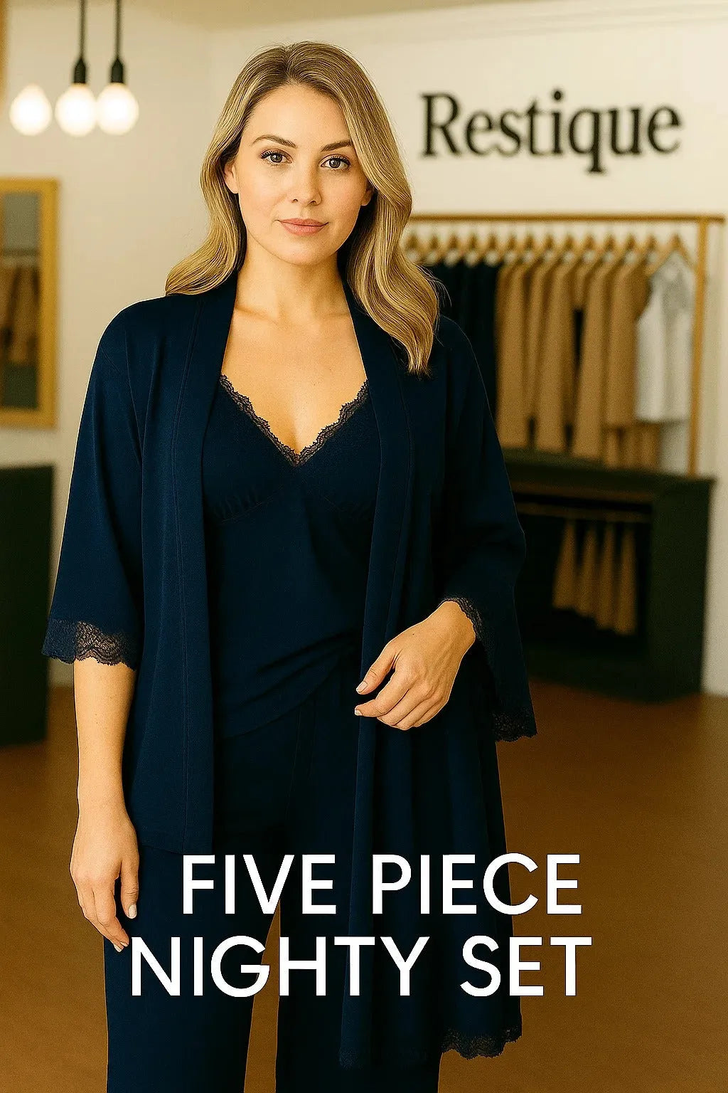 5 pcs nighty set (short , pajama , shirt , long shirt , gown )