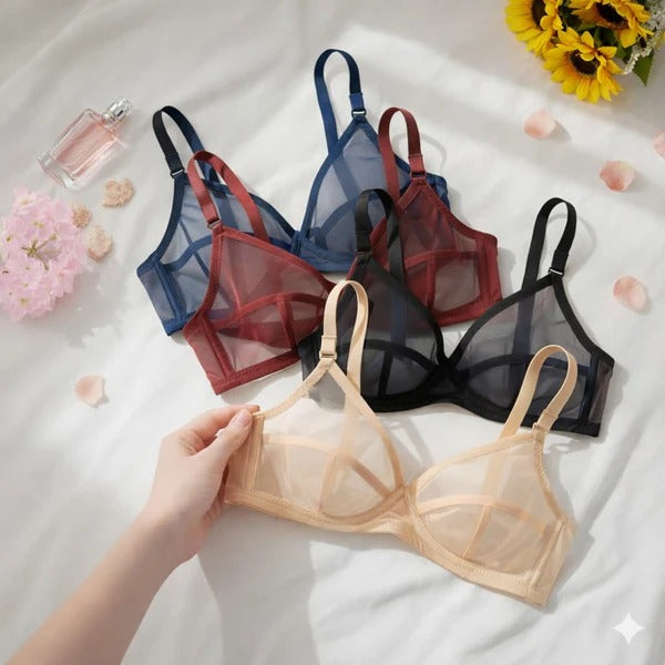 Transparent net bra (Pack of 4)