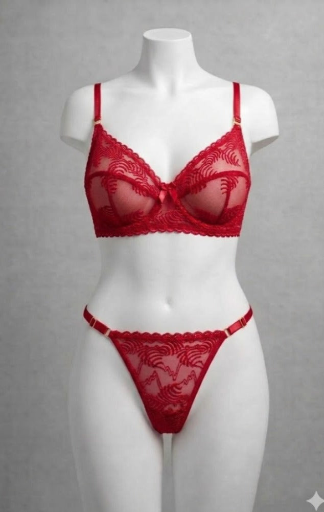 Premium Lace See through Bra and Panty set