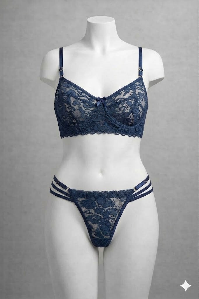 Premium Lace See through Bra and Panty set