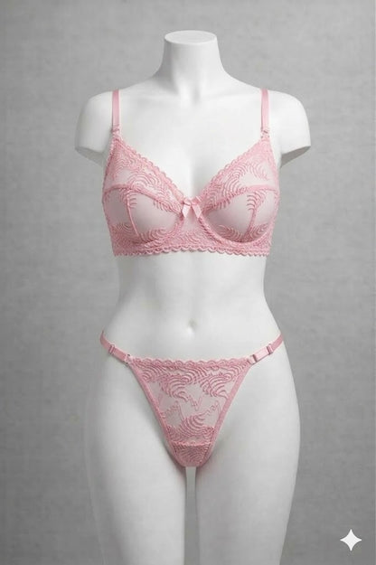 Premium Lace See through Bra and Panty set