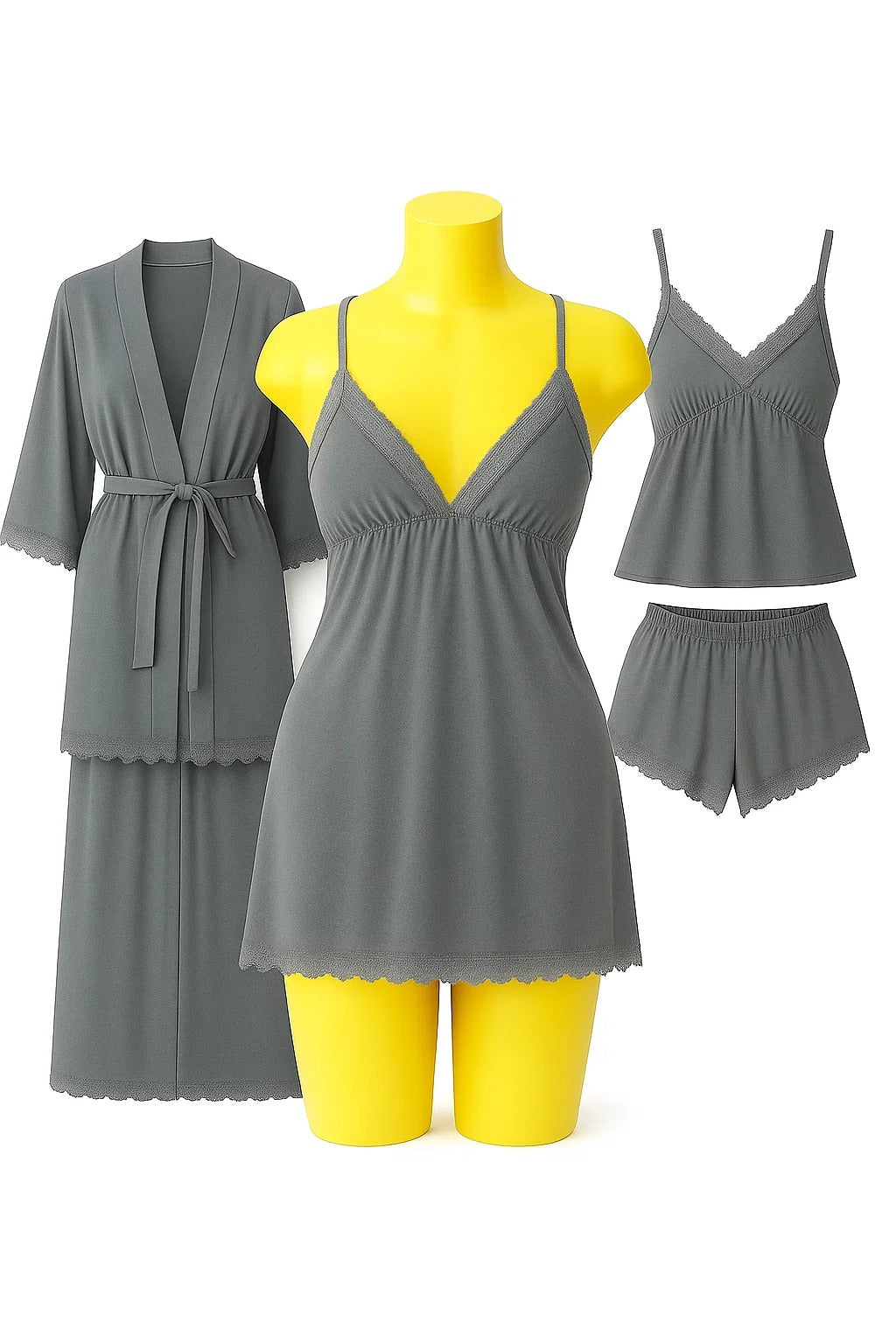 5 pcs nighty set (short , pajama , shirt , long shirt , gown )