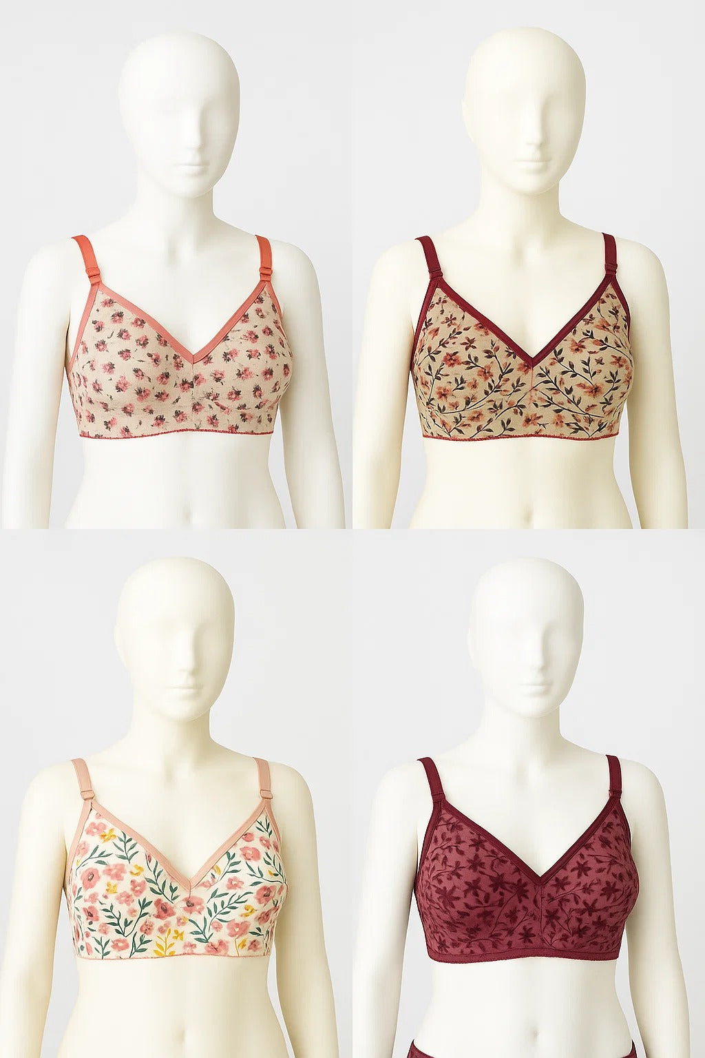 Floral Print Jersey Bra