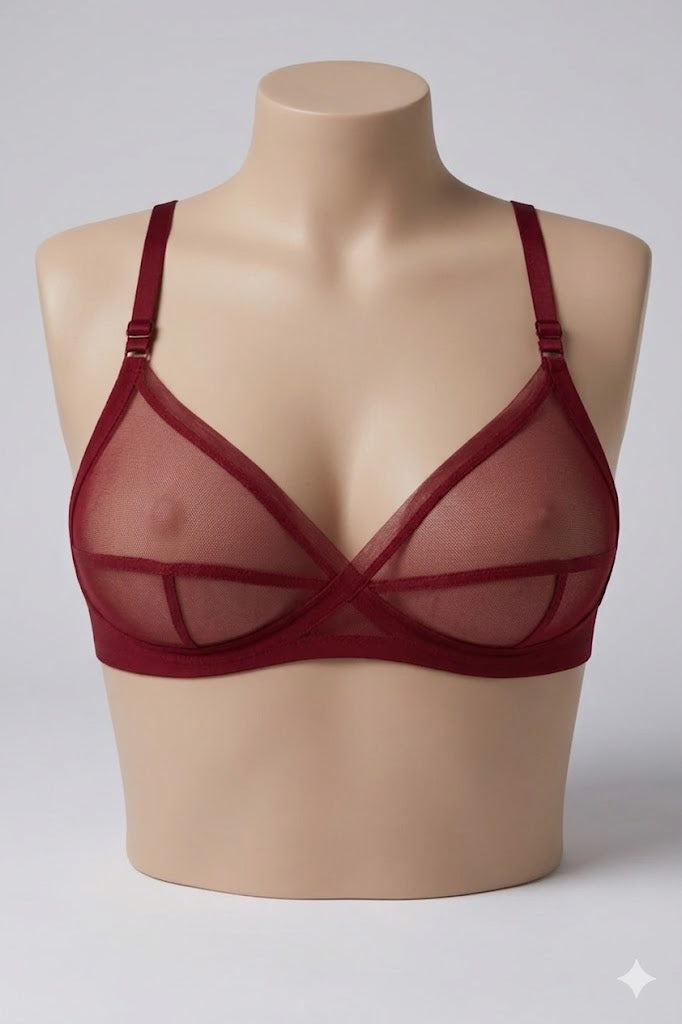 Sheer Transparent Net Bra