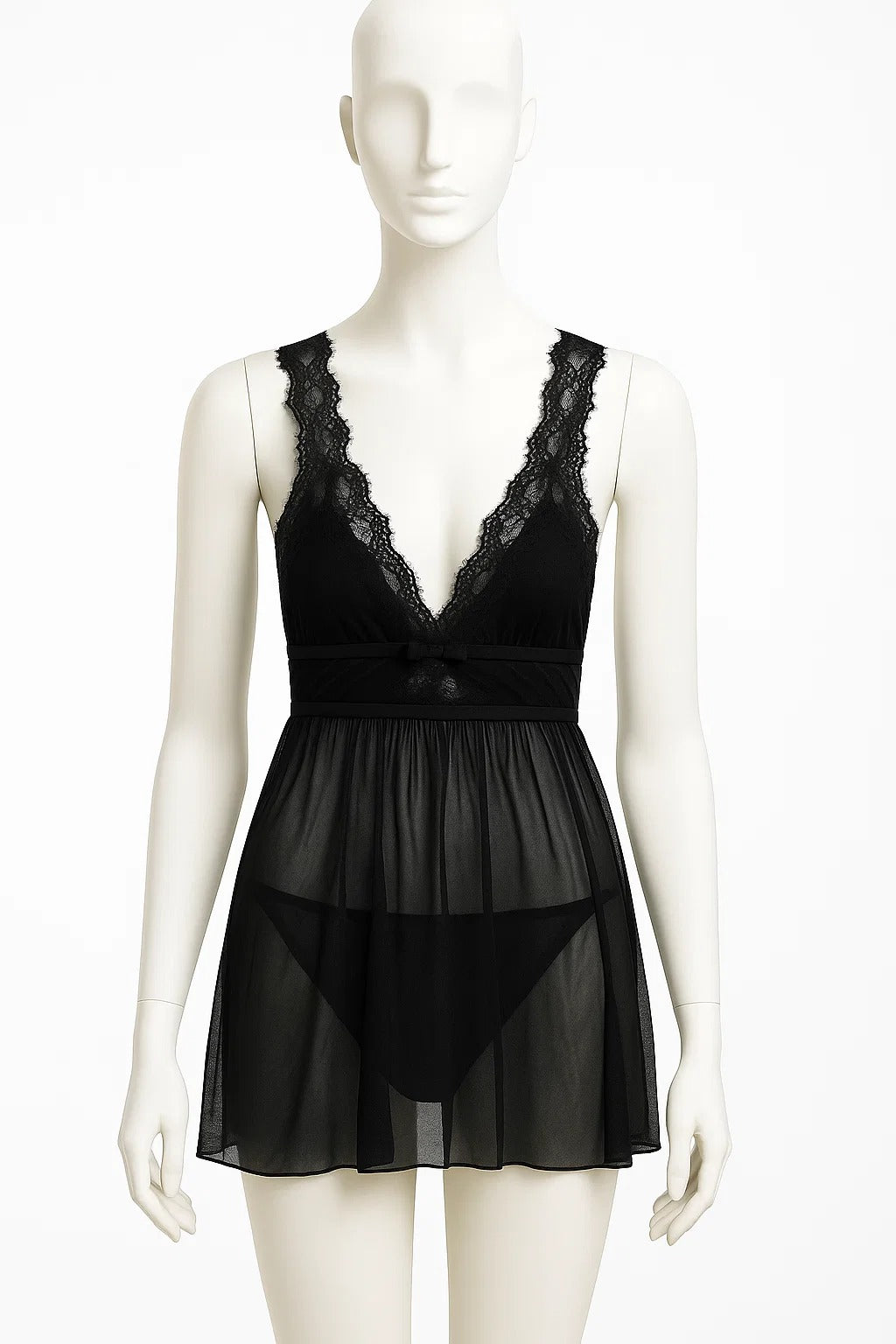 Sheer Lace Babydoll Lingerie Set