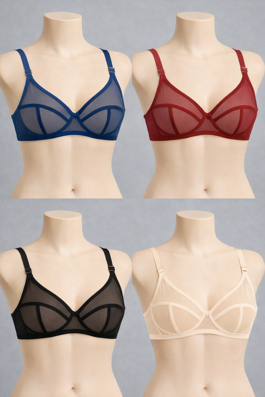 Transparent Net Bra (Pack of 4)